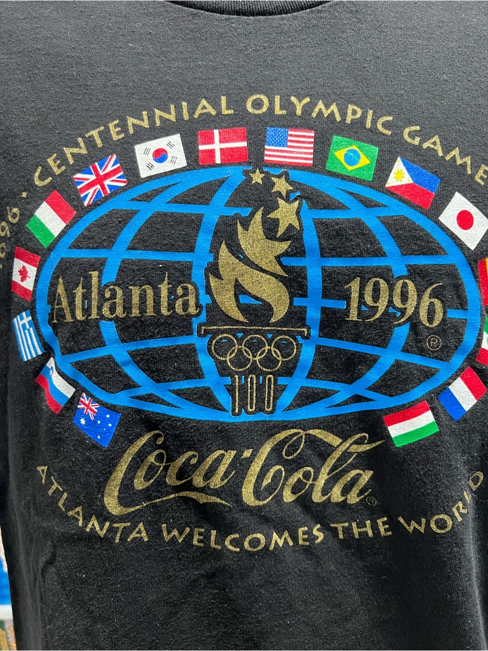 Vtg 1996 Atlanta USA Centennial Olympic Games Shirt Coca-Cola Size Large - Picture 3 of 8